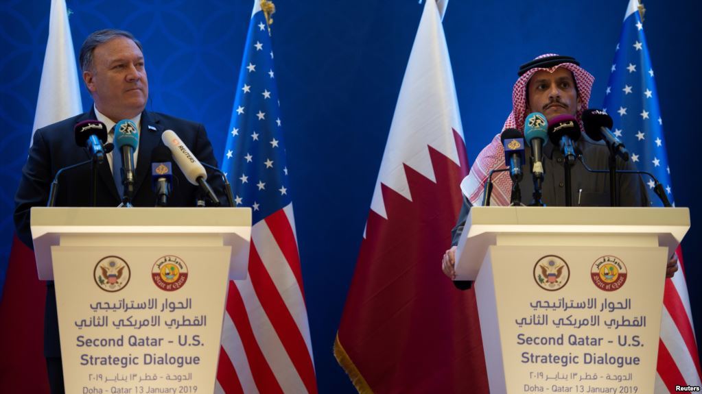 مايک پمپيو په قطر کې د افغانستان او عراق په اړه څرګندونې کړي 